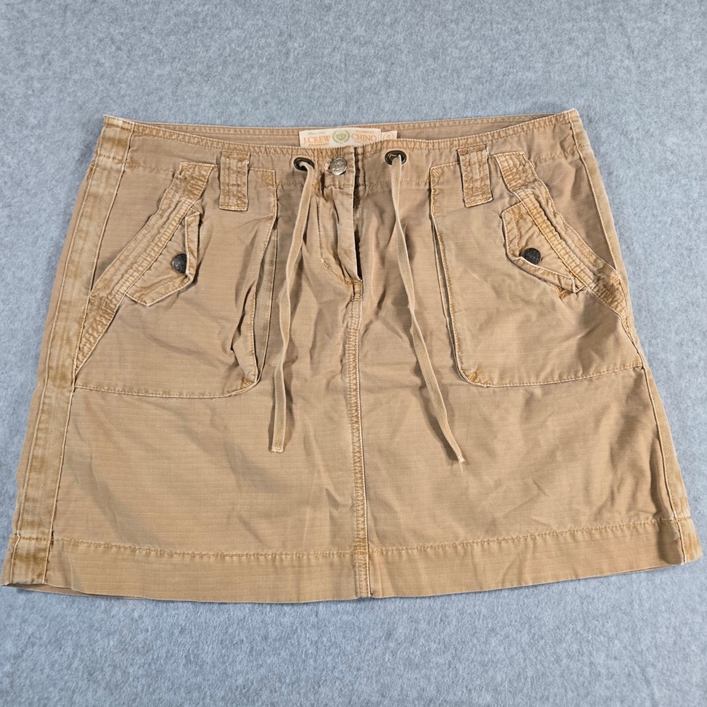 J.Crew Chino Weathered Classic Twill Skirt Tan Khaki Cargo Mini Size 10 82647
